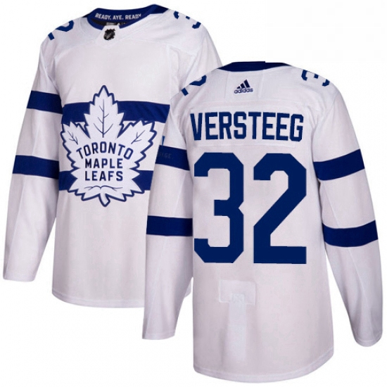 Youth Adidas Toronto Maple Leafs 32 Kris Versteeg Authentic White 2018 Stadium Series NHL Jersey