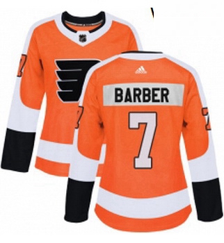 Womens Adidas Philadelphia Flyers 7 Bill Barber Authentic Orange Home NHL Jersey