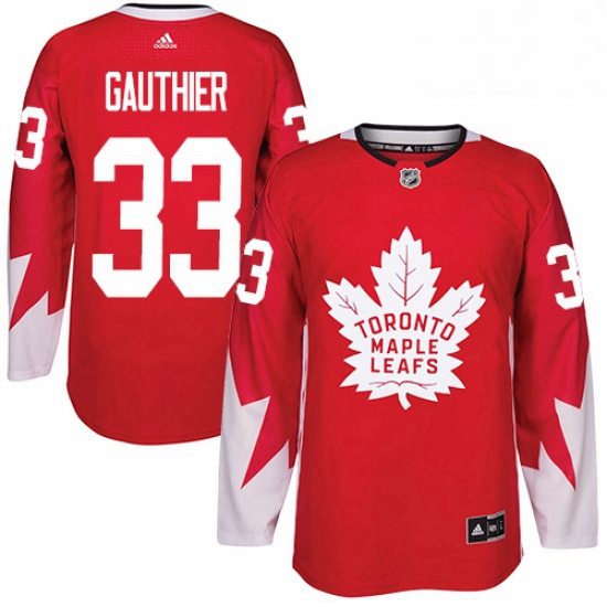 Youth Adidas Toronto Maple Leafs 33 Frederik Gauthier Authentic Red Alternate NHL Jersey