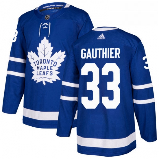 Youth Adidas Toronto Maple Leafs 33 Frederik Gauthier Authentic Royal Blue Home NHL Jersey