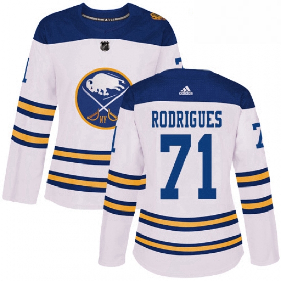 Womens Adidas Buffalo Sabres 71 Evan Rodrigues Authentic White 2018 Winter Classic NHL Jersey