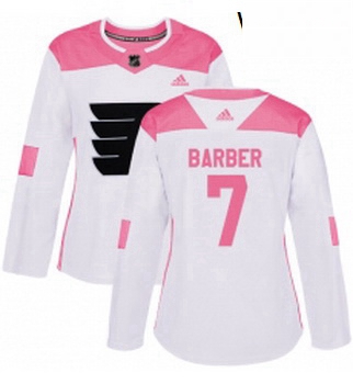 Womens Adidas Philadelphia Flyers 7 Bill Barber Authentic WhiteP