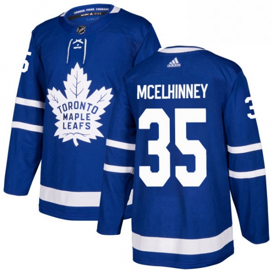 Youth Adidas Toronto Maple Leafs 35 Curtis McElhinney Authentic Royal Blue Home NHL Jersey