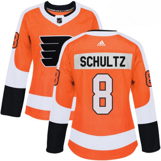 Womens Adidas Philadelphia Flyers 8 Dave Schultz Authentic Orange Home NHL Jersey