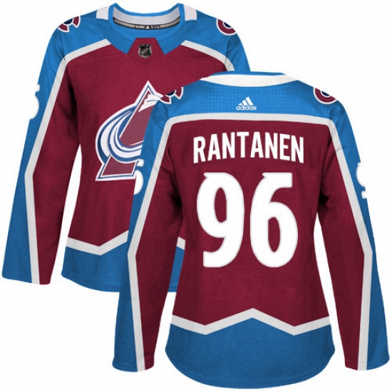 Womens Adidas Colorado Avalanche 96 Mikko Rantanen Premier Burgundy Red Home NHL Jersey