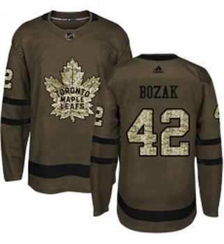 Youth Adidas Toronto Maple Leafs 42 Tyler Bozak Authentic Green Salute to Service NHL Jersey