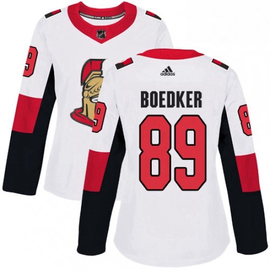 Womens Adidas Ottawa Senators 89 Mikkel Boedker Authentic White Away NHL Jersey