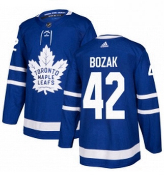 Youth Adidas Toronto Maple Leafs 42 Tyler Bozak Authentic Royal Blue Home NHL Jersey