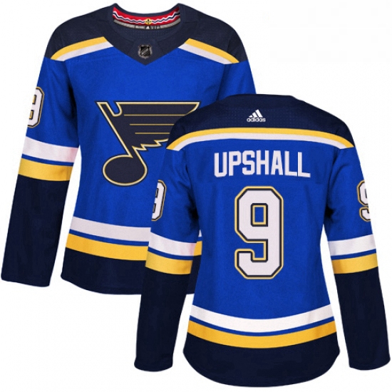 Womens Adidas St Louis Blues 9 Scottie Upshall Authentic Royal Blue Home NHL Jersey