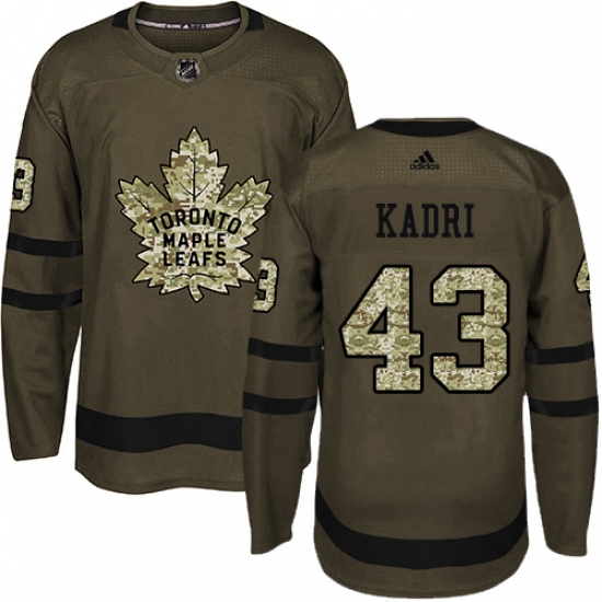 Youth Adidas Toronto Maple Leafs 43 Nazem Kadri Authentic Green Salute to Service NHL Jersey