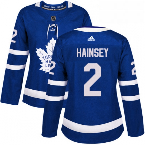 Womens Adidas Toronto Maple Leafs 2 Ron Hainsey Authentic Royal Blue Home NHL Jersey