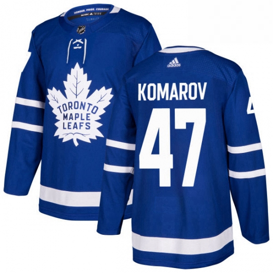 Youth Adidas Toronto Maple Leafs 47 Leo Komarov Authentic Royal Blue Home NHL Jersey