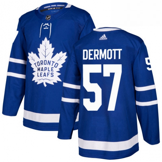 Youth Adidas Toronto Maple Leafs 57 Travis Dermott Authentic Royal Blue Home NHL Jersey