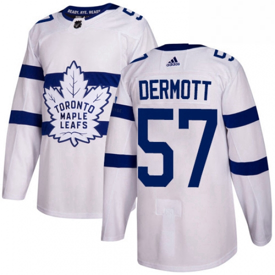 Youth Adidas Toronto Maple Leafs 57 Travis Dermott Authentic White 2018 Stadium Series NHL Jersey