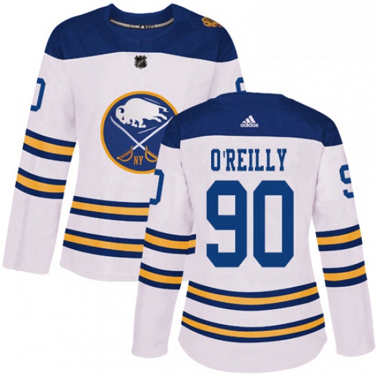 Womens Adidas Buffalo Sabres 90 Ryan OReilly Authentic White 2018 Winter Classic NHL Jersey