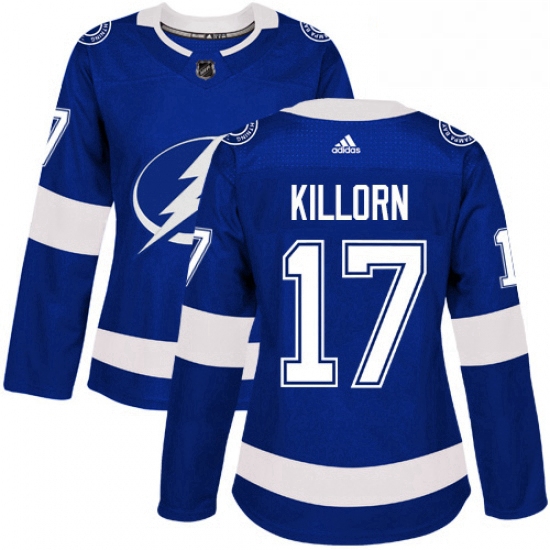 Womens Adidas Tampa Bay Lightning 17 Alex Killorn Authentic Royal Blue Home NHL Jersey