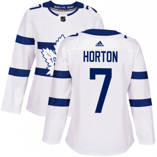 Womens Adidas Toronto Maple Leafs 7 Tim Horton Authentic White 2018 Stadium Series NHL Jersey