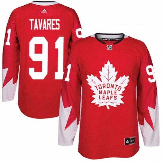 Youth Adidas Toronto Maple Leafs 91 John Tavares Authentic Red Alternate NHL Jersey