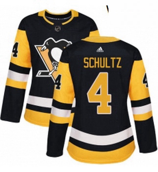 Womens Adidas Pittsburgh Penguins 4 Justin Schultz Authentic Bla