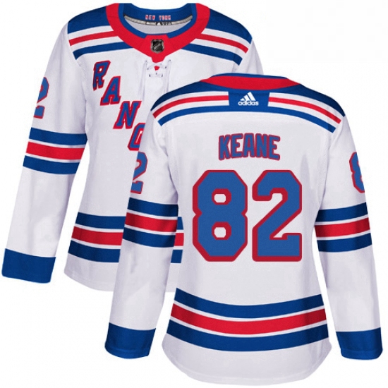 Womens Adidas New York Rangers 82 Joey Keane Authentic White Awa