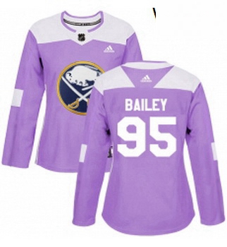 Womens Adidas Buffalo Sabres 95 Justin Bailey Authentic Purple Fights Cancer Practice NHL Jersey