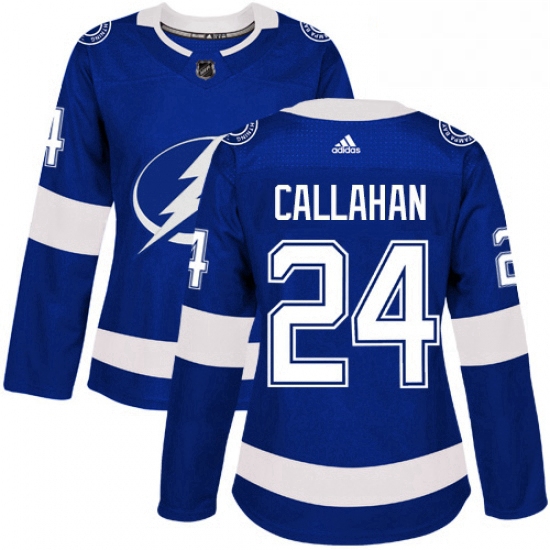 Womens Adidas Tampa Bay Lightning 24 Ryan Callahan Authentic Royal Blue Home NHL Jersey