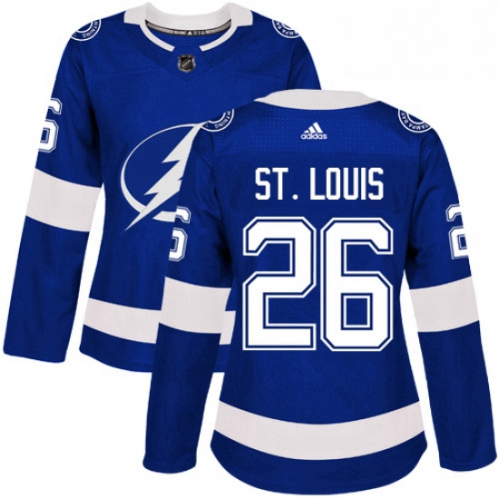 Womens Adidas Tampa Bay Lightning 26 Martin St Louis Authentic Royal Blue Home NHL Jersey