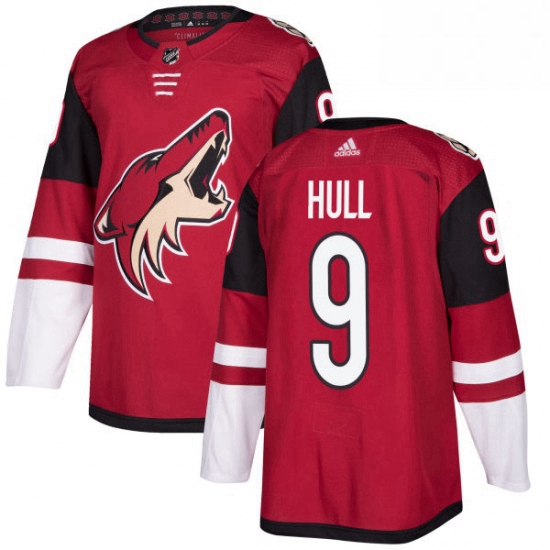 Youth Adidas Arizona Coyotes 9 Bobby Hull Premier Burgundy Red Home NHL Jersey