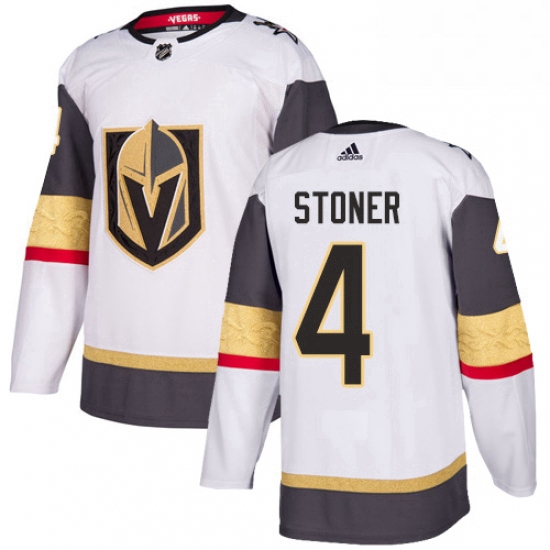 Womens Adidas Vegas Golden Knights 4 Clayton Stoner Authentic White Away NHL Jersey