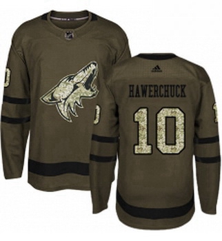 Youth Adidas Arizona Coyotes 10 Dale Hawerchuck Authentic Green Salute to Service NHL Jersey