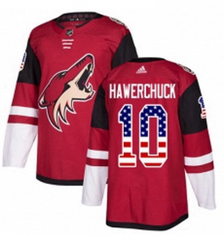 Youth Adidas Arizona Coyotes 10 Dale Hawerchuck Authentic Red USA Flag Fashion NHL Jersey