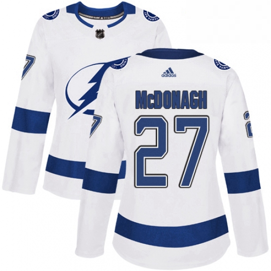 Womens Adidas Tampa Bay Lightning 27 Ryan McDonagh Authentic White Away NHL Jerse