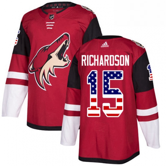 Youth Adidas Arizona Coyotes 15 Brad Richardson Authentic Red USA Flag Fashion NHL Jersey