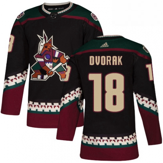 Youth Adidas Arizona Coyotes 18 Christian Dvorak Premier Black Alternate NHL Jersey