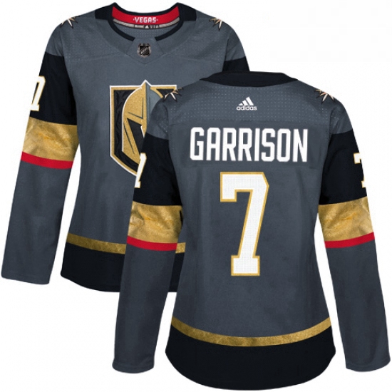 Womens Adidas Vegas Golden Knights 7 Jason Garrison Authentic Gray Home NHL Jersey