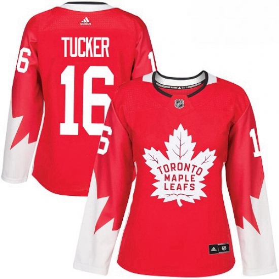 Womens Adidas Toronto Maple Leafs 16 Darcy Tucker Authentic Red Alternate NHL Jersey