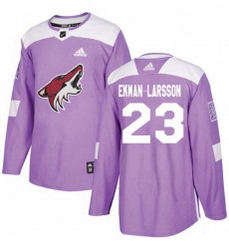 Youth Adidas Arizona Coyotes 23 Oliver Ekman Larsson Authentic Purple Fights Cancer Practice NHL Jer