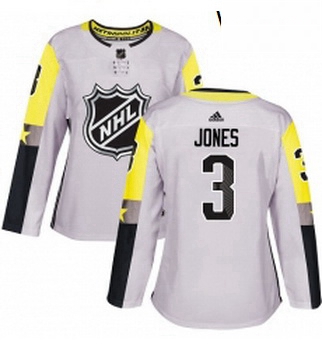 Womens Adidas Columbus Blue Jackets 3 Seth Jones Authentic Gray 2018 All Star Metro Division NHL Jer