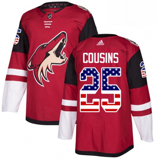 Youth Adidas Arizona Coyotes 25 Nick Cousins Authentic Red USA Flag Fashion NHL Jersey