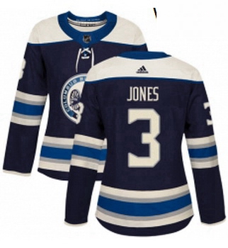 Womens Adidas Columbus Blue Jackets 3 Seth Jones Authentic Navy Blue Alternate NHL Jersey