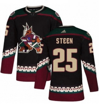 Youth Adidas Arizona Coyotes 25 Thomas Steen Premier Black Alternate NHL Jersey