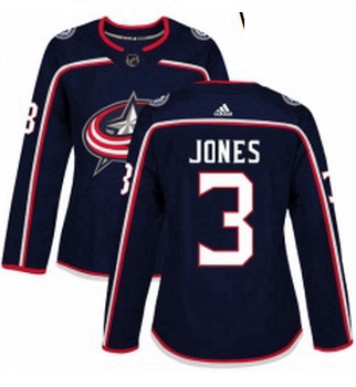 Womens Adidas Columbus Blue Jackets 3 Seth Jones Authentic Navy Blue Home NHL Jersey