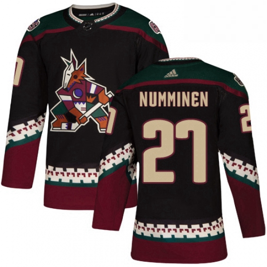 Youth Adidas Arizona Coyotes 27 Teppo Numminen Authentic Black Alternate NHL Jersey