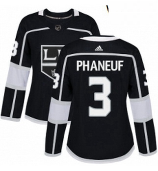 Womens Adidas Los Angeles Kings 3 Dion Phaneuf Authentic Black Home NHL Jersey