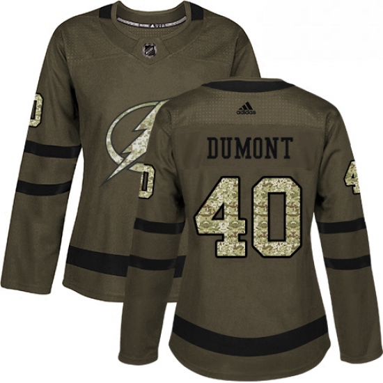 Womens Adidas Tampa Bay Lightning 40 Gabriel Dumont Authentic Green Salute to Service NHL Jersey