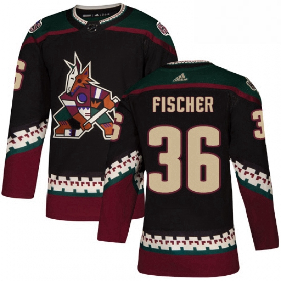 Youth Adidas Arizona Coyotes 36 Christian Fischer Authentic Black Alternate NHL Jersey