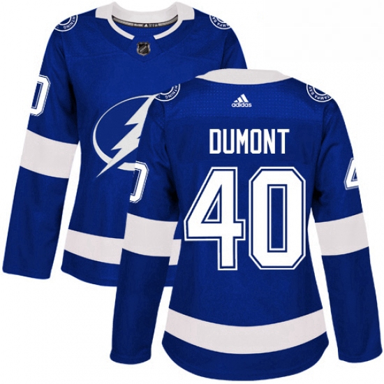 Womens Adidas Tampa Bay Lightning 40 Gabriel Dumont Authentic Royal Blue Home NHL Jersey