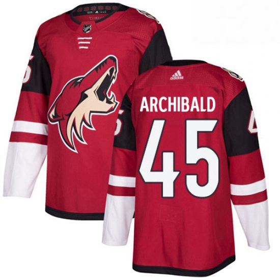 Youth Adidas Arizona Coyotes 45 Josh Archibald Authentic Burgundy Red Home NHL Jerse