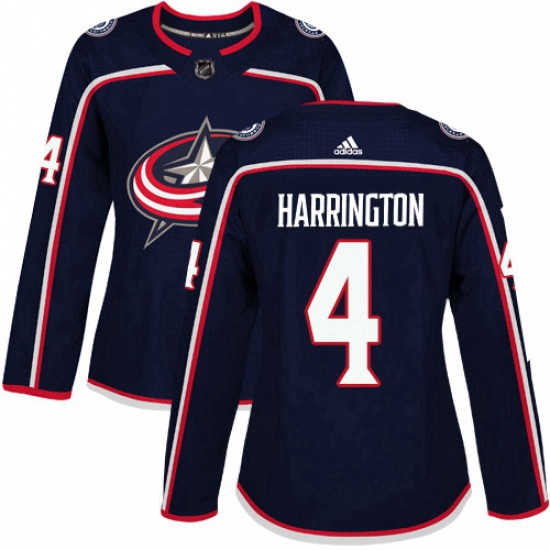 Womens Adidas Columbus Blue Jackets 4 Scott Harrington Premier Navy Blue Home NHL Jersey