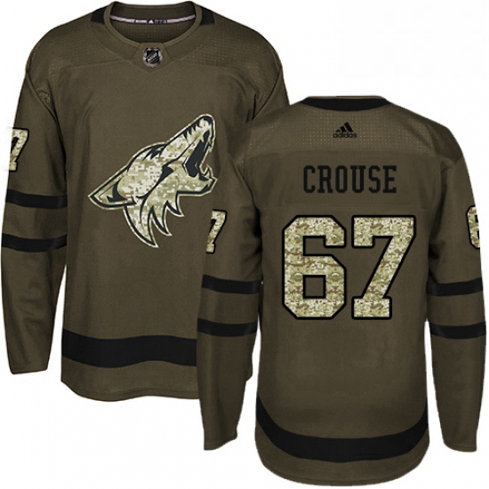 Youth Adidas Arizona Coyotes 67 Lawson Crouse Authentic Green Salute to Service NHL Jersey